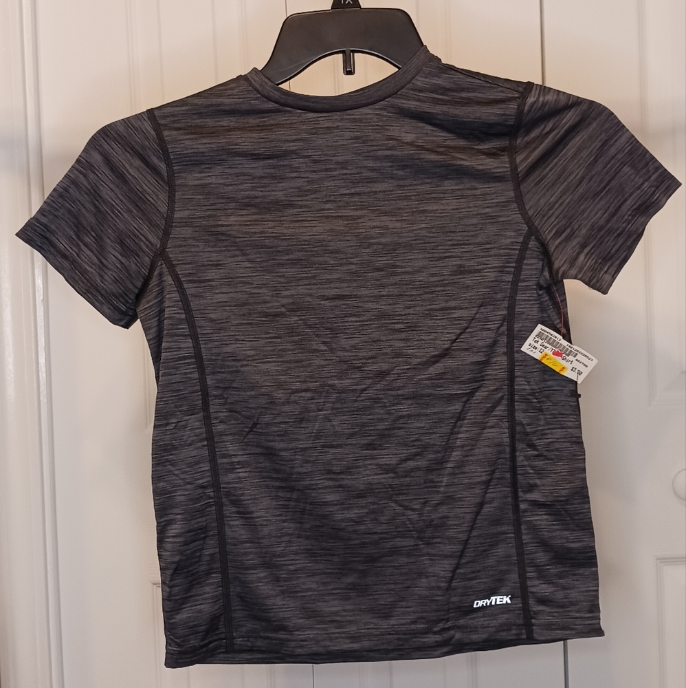 Tek Gear Gray/Black Short Sleeve Shirt Size Boys Medium